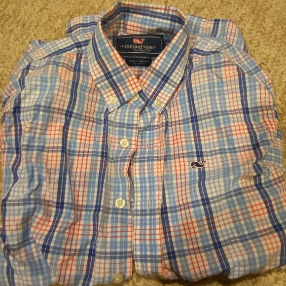 Vineyard Vines Youth Large 16 Shep & Ian Whale Shirt, Blue Red 100% Cotton - Picture 12 of 12